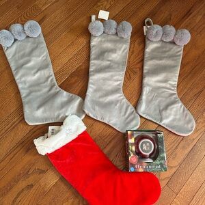 CHRISTMAS STOCKING X 4 & DIGITAL PHOTO ORNAMENT LOT BNIB